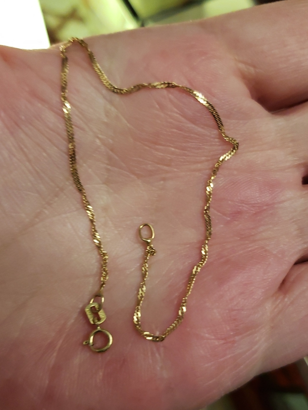 #2) 10K Gold Dainty Bracelet 7.5 " Long